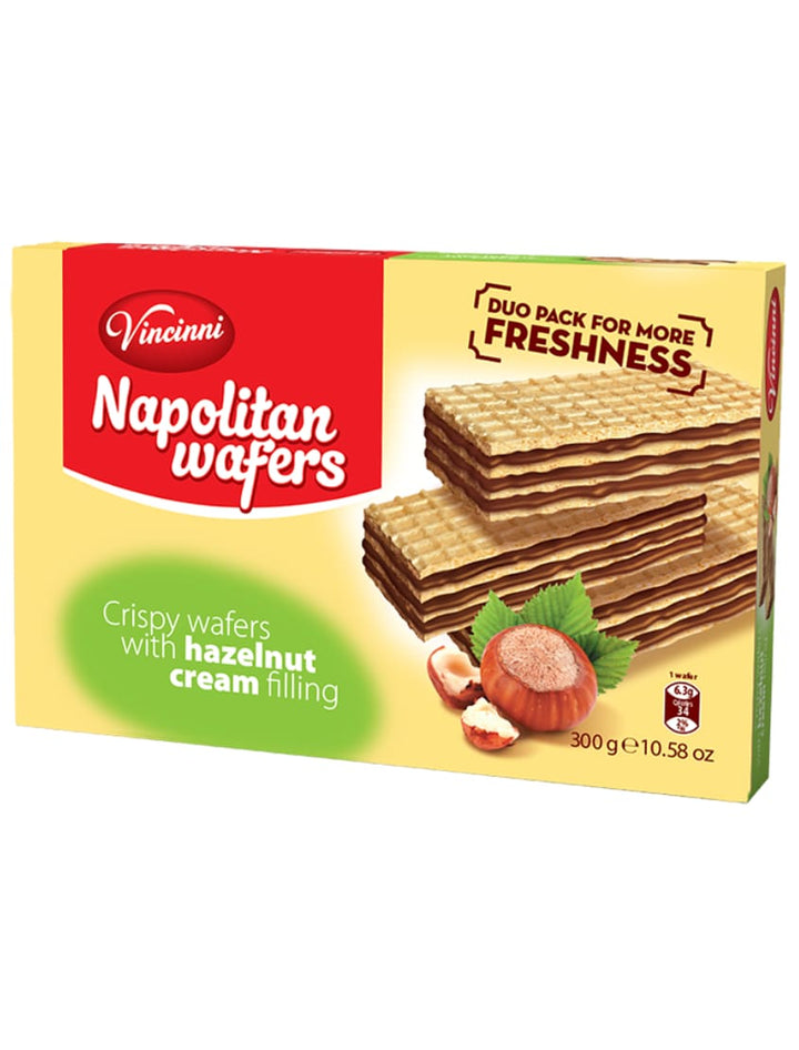 15007 Vincinni Napolitan Wafers Hazelnut Box 12x300g - 20