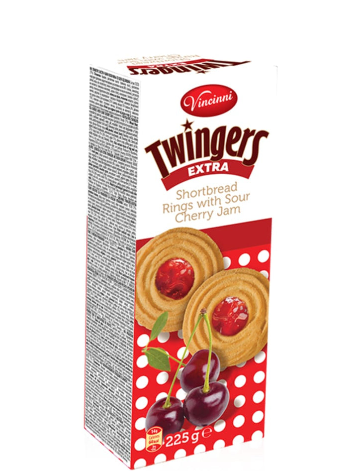 15015 Vincinni Twingers Sour Cherry 12x225g - 15