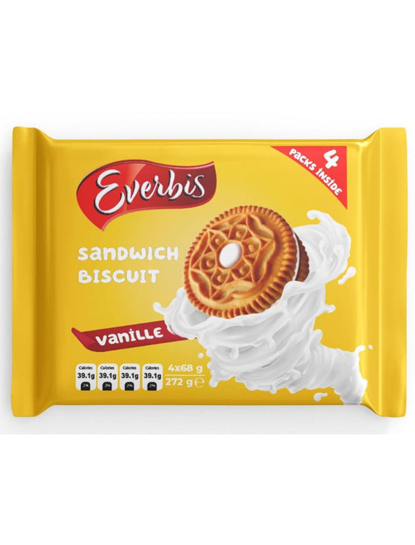 1639 KBF Everbis Vanilla Sandwich Biscuit 12x272g - 30