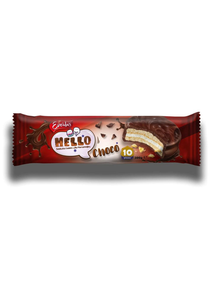 1643 KBF Everbis Hello Choco Sandwich Biscuit 12x200g - 30