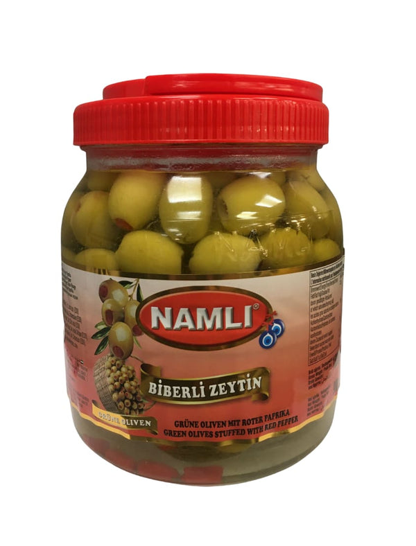 3049 Namli Grønne Oliven med paprika 8x900g - 55
