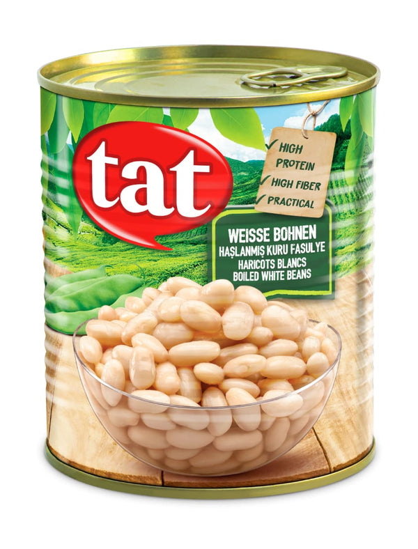 3056 Tat Kokte Hvit Bønner 12x800g - 19