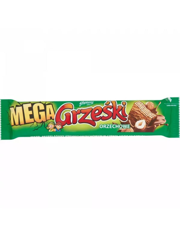 4423 Grzeski Mega Hazelnut Milk Chocolate - Coated Wafer Bar With Cream 32x48g PLN - 7